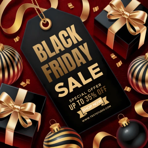 Elegante Black Friday verkoop ontwerp sjabloon voor promotiestickers
