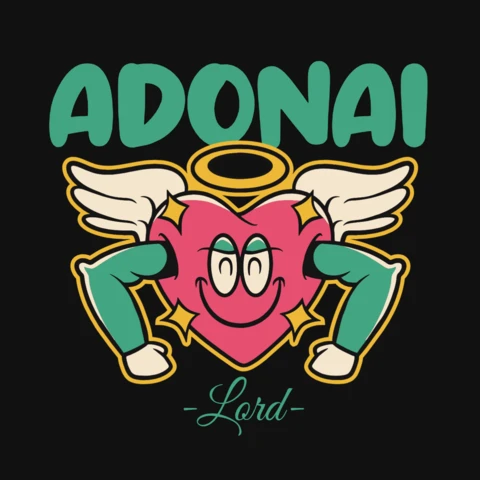 Editable Retro Angel Heart Design Template for T-Shirt Print