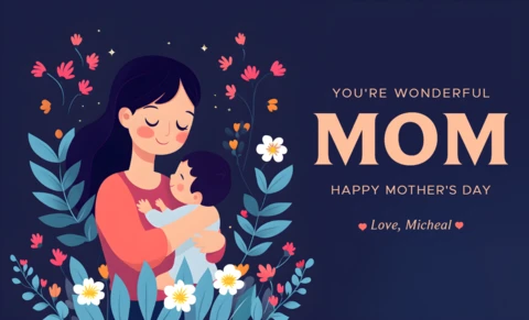 Whimsical Mother's Day Design Template: You're Wonderful Mom