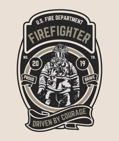 Plantilla de diseño de camiseta del departamento de bomberos de EE. UU.