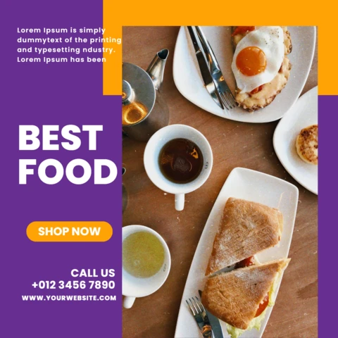 Striking Visual Food Instagram Post Design Template