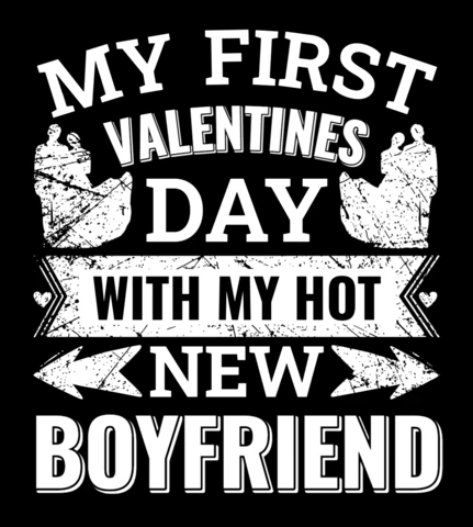 Funny Typo for Valentine's Day with Hot Boyfriend Design for Couples Apparel Template