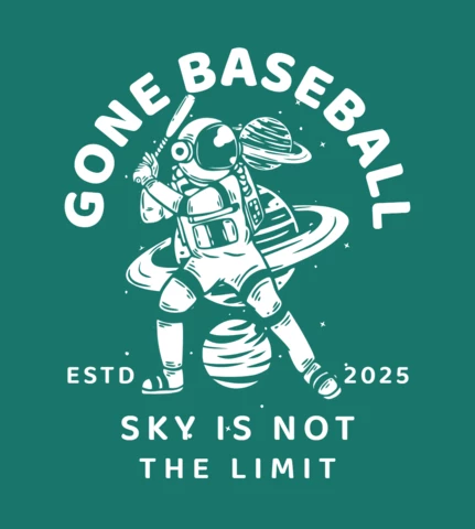 Astronaut Playing Baseball Vintage T-shirt Design Template