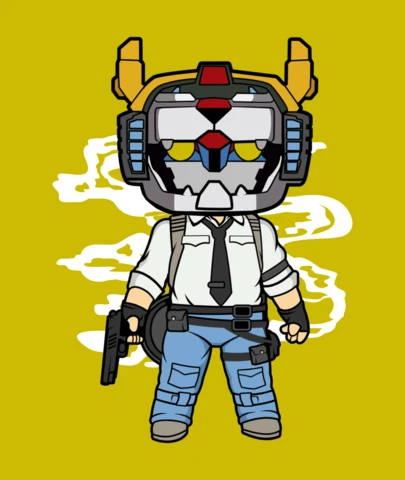 Voltron Robot Comic Caricature Pop Culture Poster Design Template