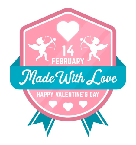 Frohen Valentinstag Logo Design Vorlage