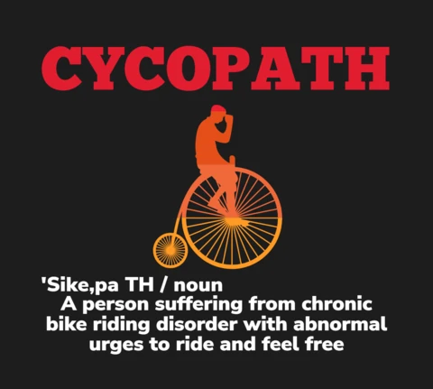 Cycopath Funny Bicycle T-shirt Design Template