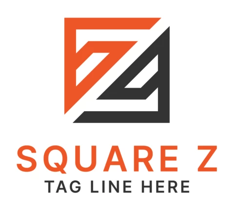 Lettera Z nel modello di progettazione del logo quadrato