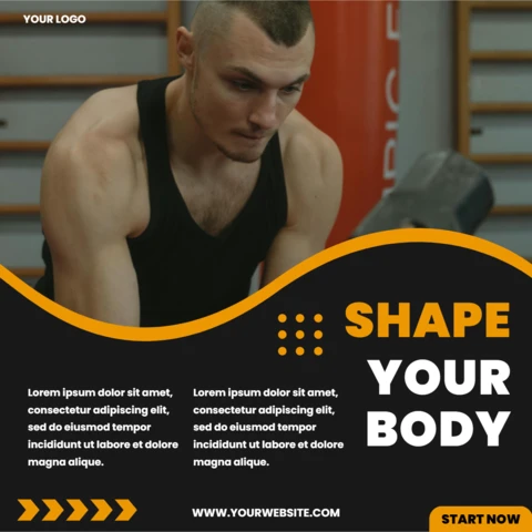 Modello di design minimalista per post Instagram Crossfit Man