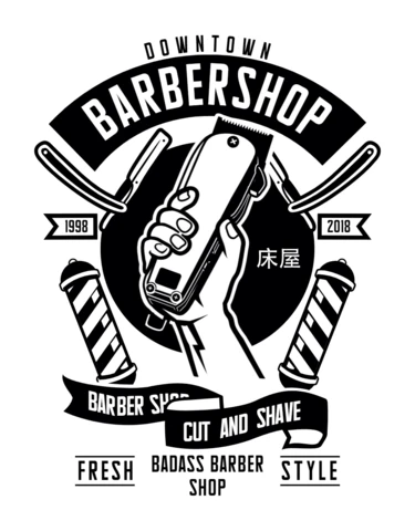 Downtown Barbershop T-Shirt Design Template