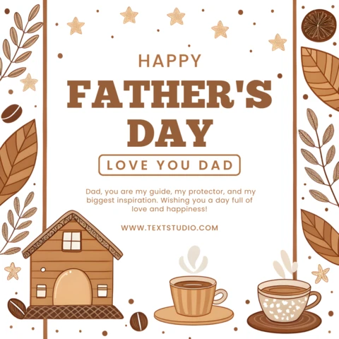 Happy Father's Day Editable Template - Cozy Rustic Design for Heartfelt Messages