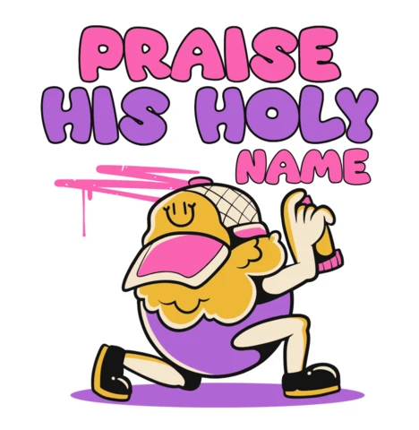 Graffiti Style Praise His Holy Name T-Shirt Design Template