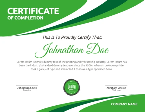Abstract Modern Professional Corporate Certificate Post Design Template