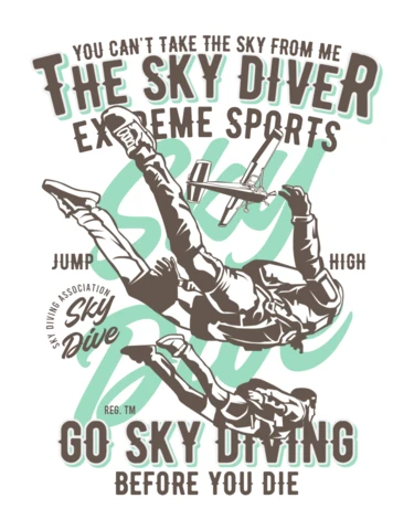 Plantilla de diseño de camiseta de deportes extremos de paracaidista