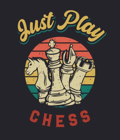 Just Play Chess VintageT-shirt Design Template