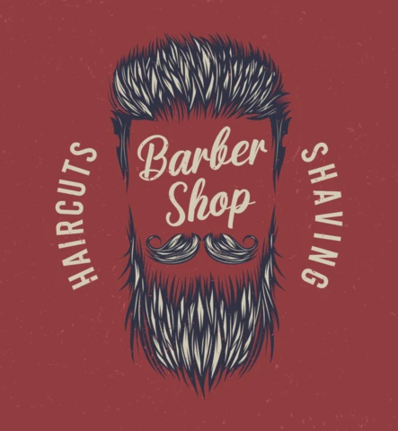 Hipster Beard Barbershop T-Shirt Design Template