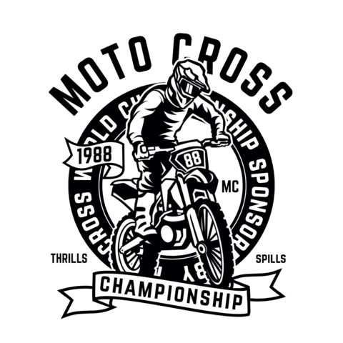 Modelo de design de camiseta de moto cross bike
