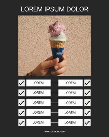 Ice Cream Checklist Instagram Post Design Template