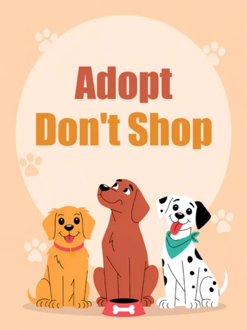 Modèle de conception d'adoption de chien joueur pour des flyers