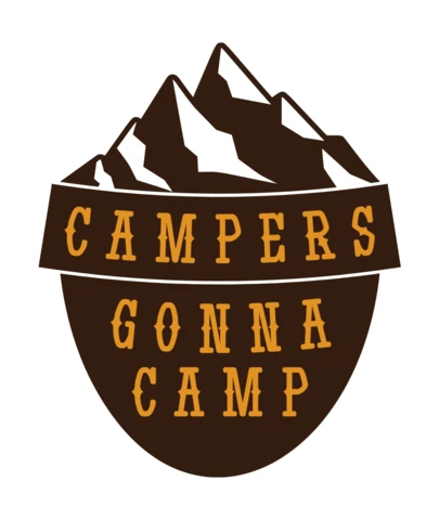 Modèle de badge "Campers gonna camp" (les campeurs vont camper)