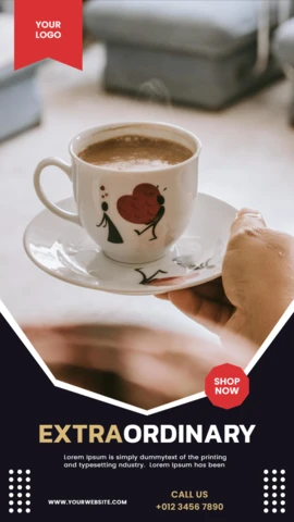 Extraordinary Coffee Sale Instagram Story Post Design Template