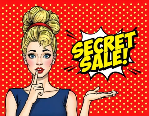 Pop Art Secret Sale Template for Eye-Catching Promotions