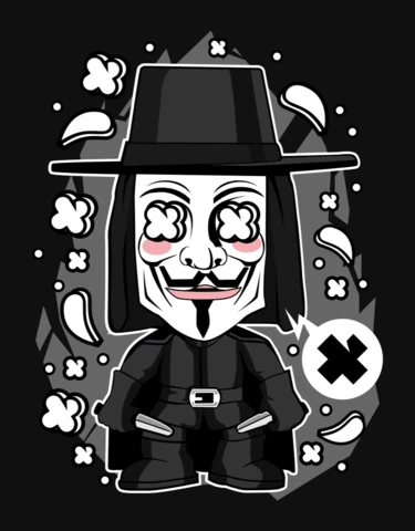 Modèle de conception d'affiche de culture pop de personnage de dessin animé Vendetta
