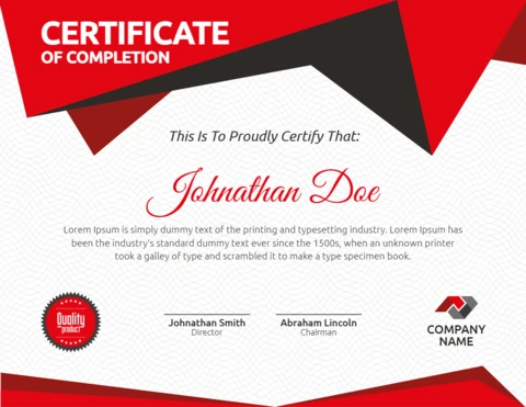 Certificado corporativo moderno abstracto plantilla de diseño de correos