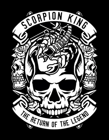 Scorpion King Skull T-shirt Design Template