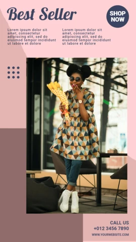 Girly Fashion Ad Instagram Story Post Design Template