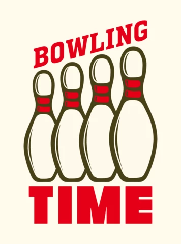 Pin Bowling Vintage T-shirt Design Template