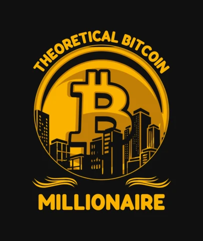 Theoretical Bitcoin Millionaire T-Shirt Design Template