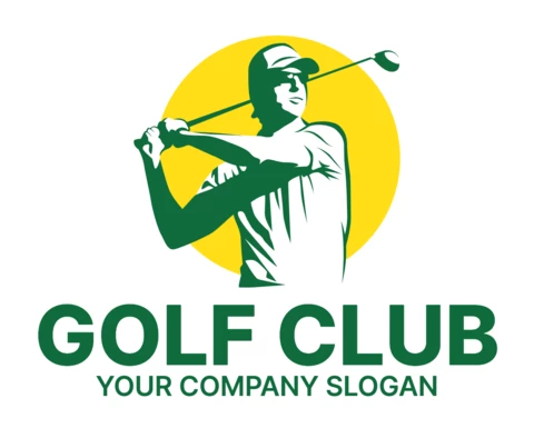 Modelo de design de logotipo de clube de golfe colorido