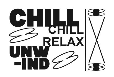 Chill entspannen abspannen achtsame Typografie für ruhige Mode T-Shirt Design Vorlage