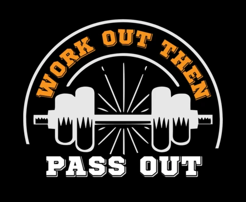 Workout then pass out funny gym quote t-shirt template