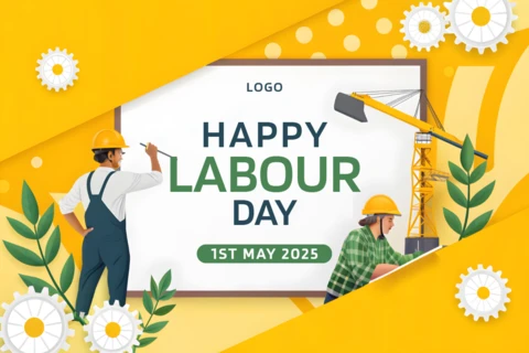 Modèle de célébration de la fête du travail - conception graphique moderne pour l'industrie de la construction