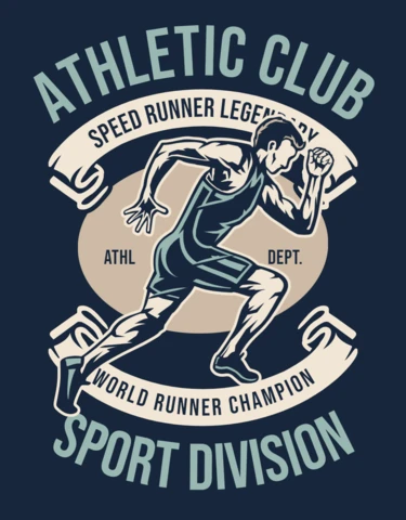 Athletic Club Speed Runner Legendary T-Shirt Design Template