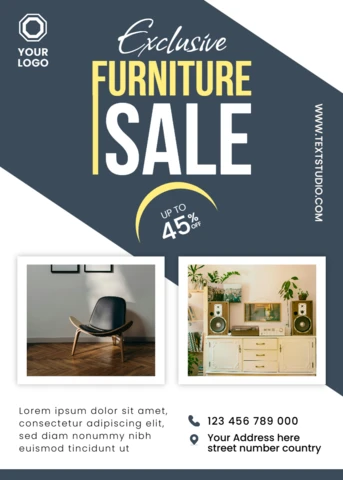 **Modern Furniture Sale Template for Promotional Flyers**