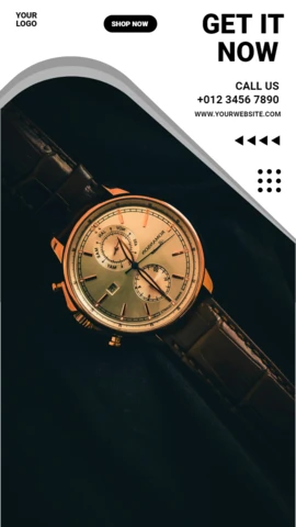 Classic Golden Watch Instagram Story Post Design Template