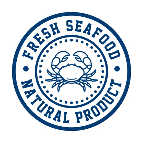 Modelo de design de logotipo de frutos do mar frescos e naturais