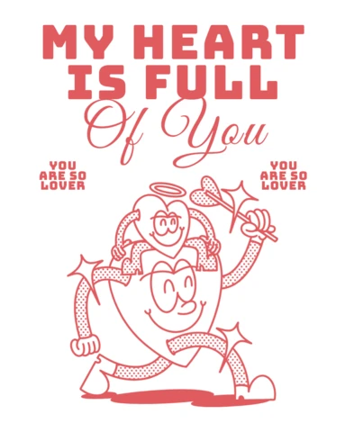 Playful Heart Character Design Template for Valentine's Day Greeting Card