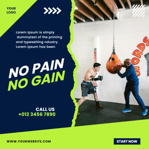 Zdrapka i neonowy zielony sportowy szablon reklamowy na Instagramie