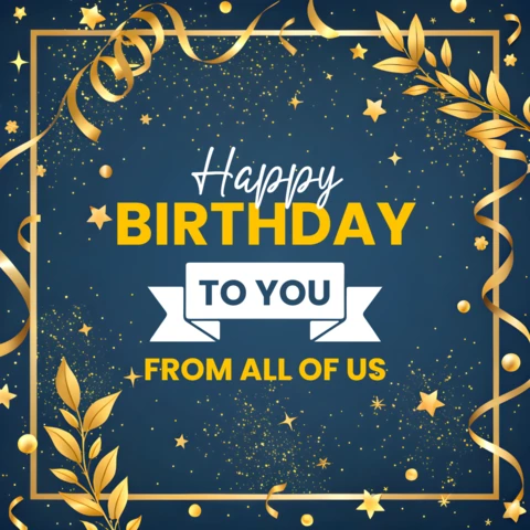 Elegant Birthday Celebration Template with Gold Accents and Festive Design