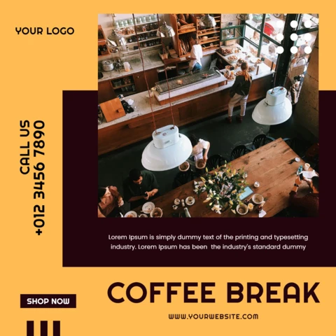 Designvorlage für Social-Media-Beiträge im Morgencafé