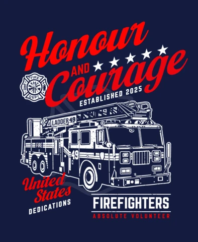 United States Firefighter T-shirt Design Template