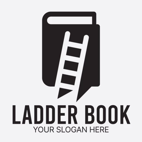 Ladder Book Logo Design Template Black
