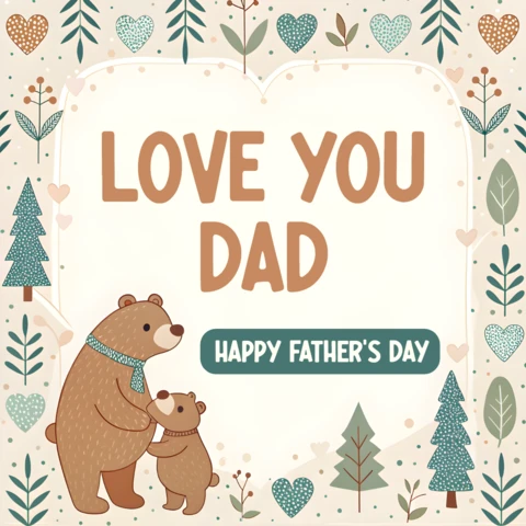 Whimsical Bear Family Father's Day Design Template