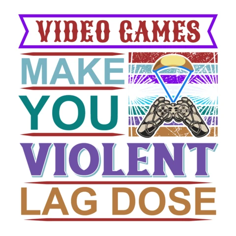 Retro Typography Design Template for Gamer Humor