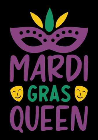 Zabawny szablon projektu królowej Mardi Gras na świąteczne uroczystości