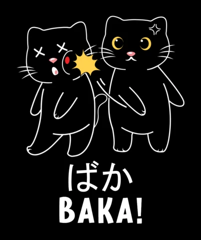 Cute Baka Cat Slap T-shirt Design Template