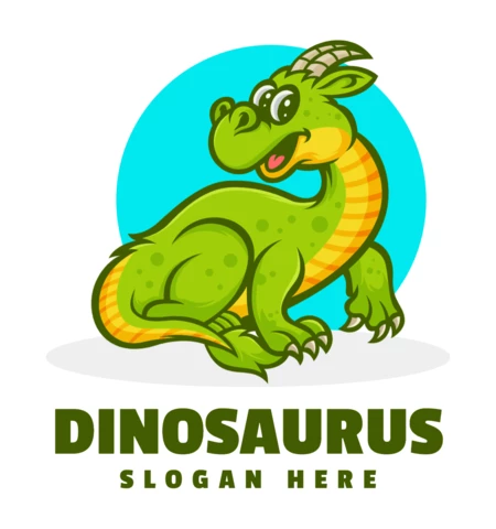 Dinosaurus Cartoon Logo Design Template